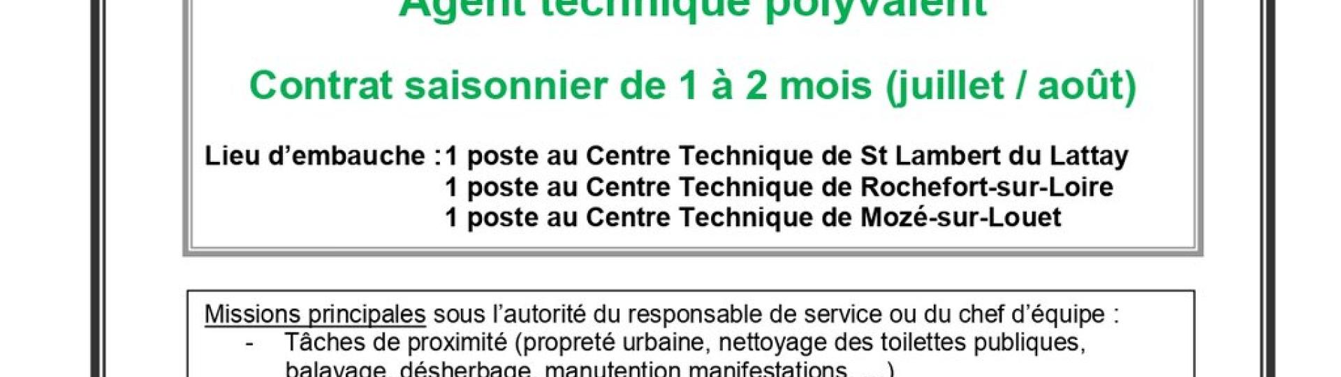 Emploi Saisonnier