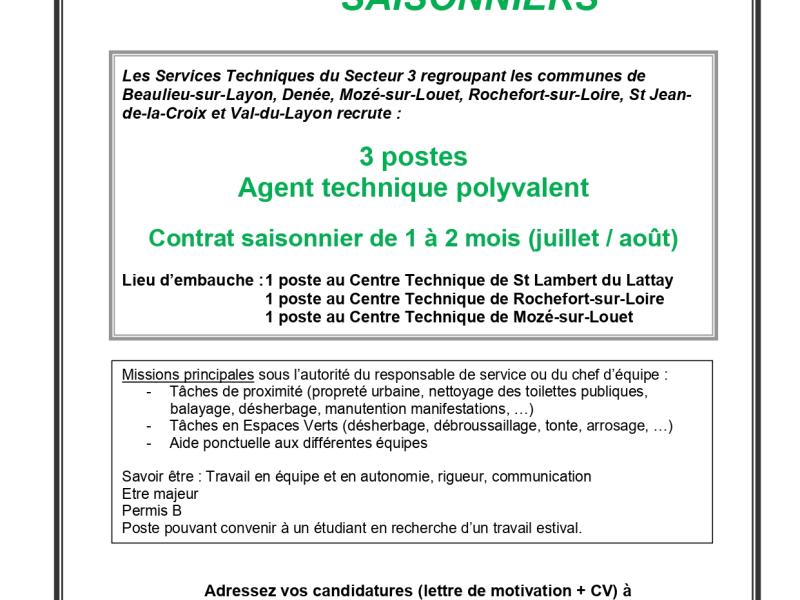 Offre saisonnier