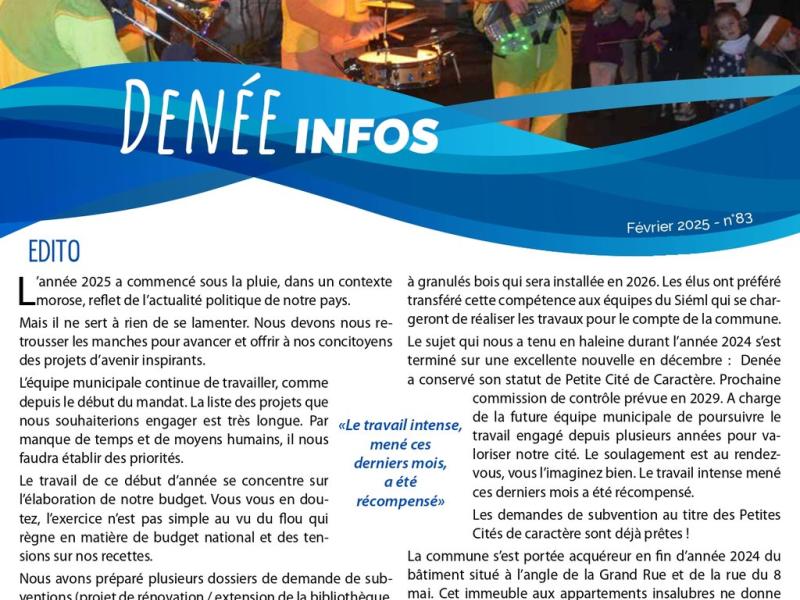 Denée infos de février