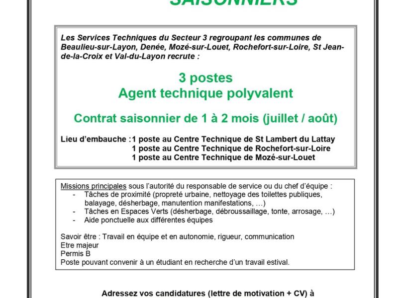 Emploi Saisonnier
