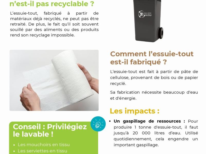Stop aux essuie-tout dans le bac jaune !