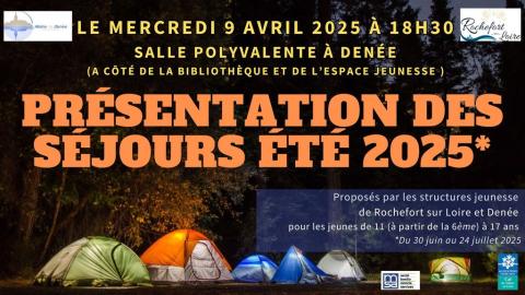 Réunion de présentation des séjours été 2025 pour les parents et les jeunes de 11 à 17 ans Réunion de présentation des séjours été 2025 pour les parents et les jeunes de 11 à 17 ans